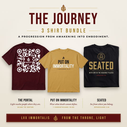 The Journey Bundle — The Portal (Red), Put On Immortality (Gold), Seated (Black / Gold)