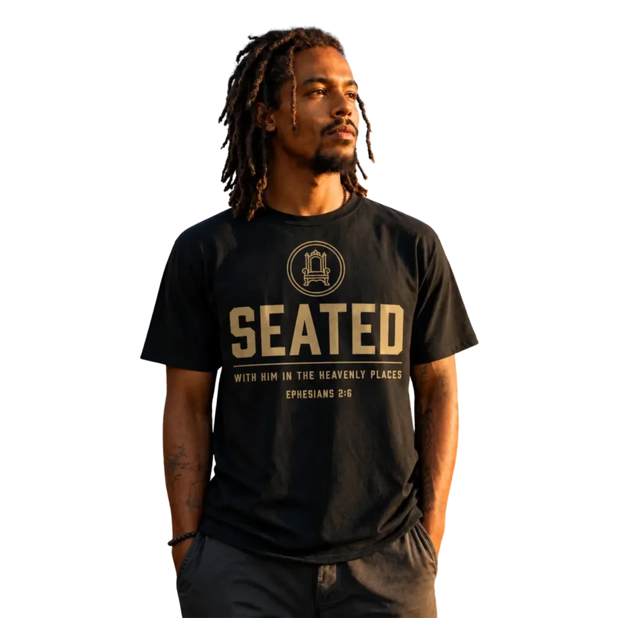 Seated tee — Black / Bronze — alternate view