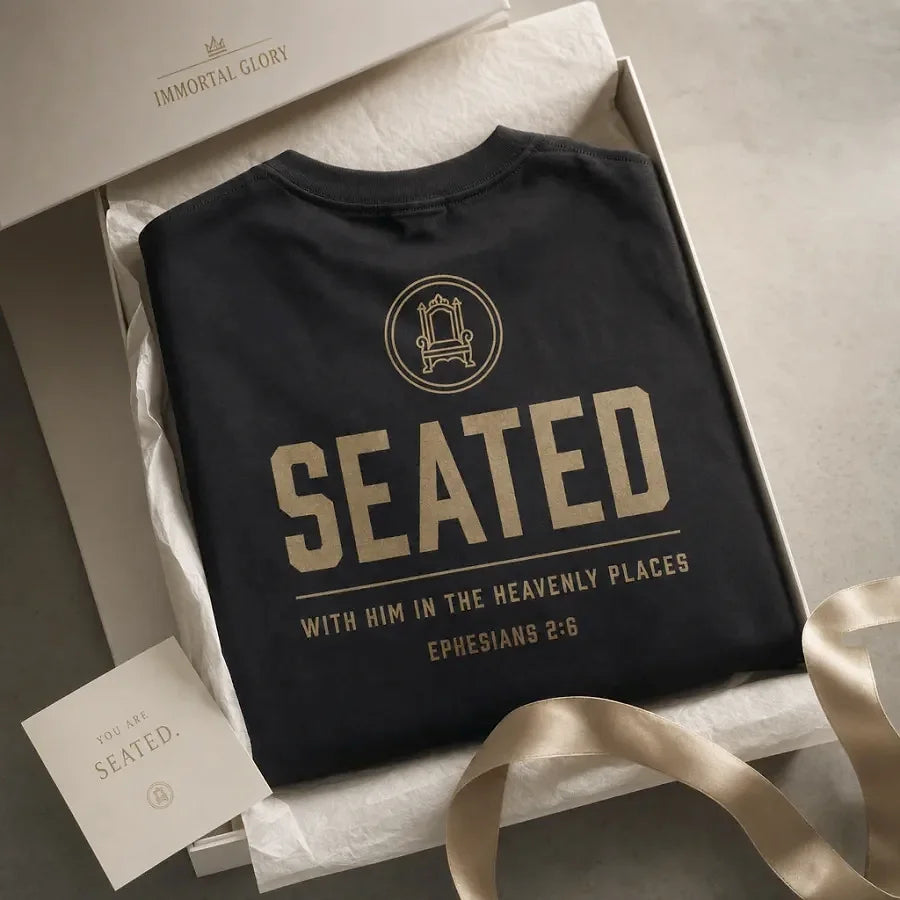 Seated tee — Black / Bronze — alternate view