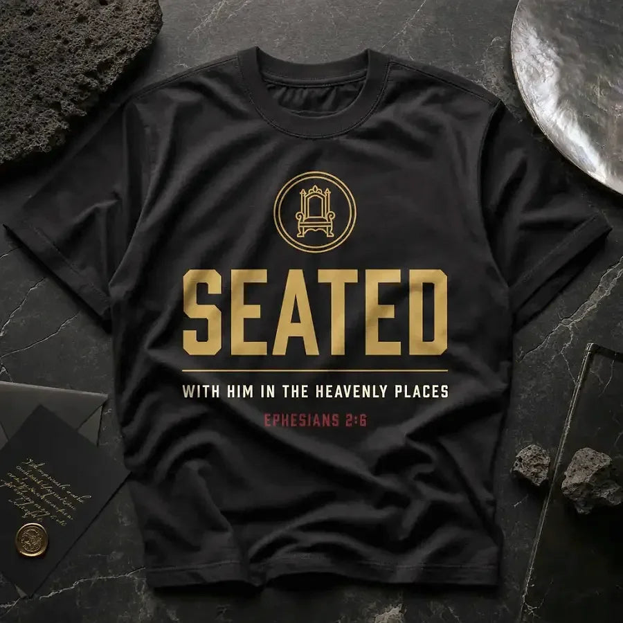 Seated tee — Black / Gold