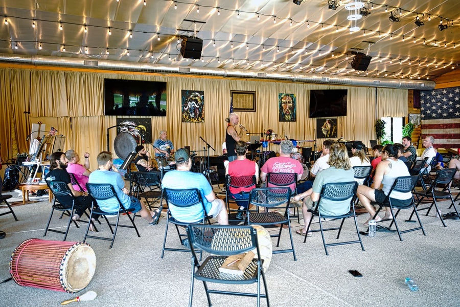 The circle set in the lodge