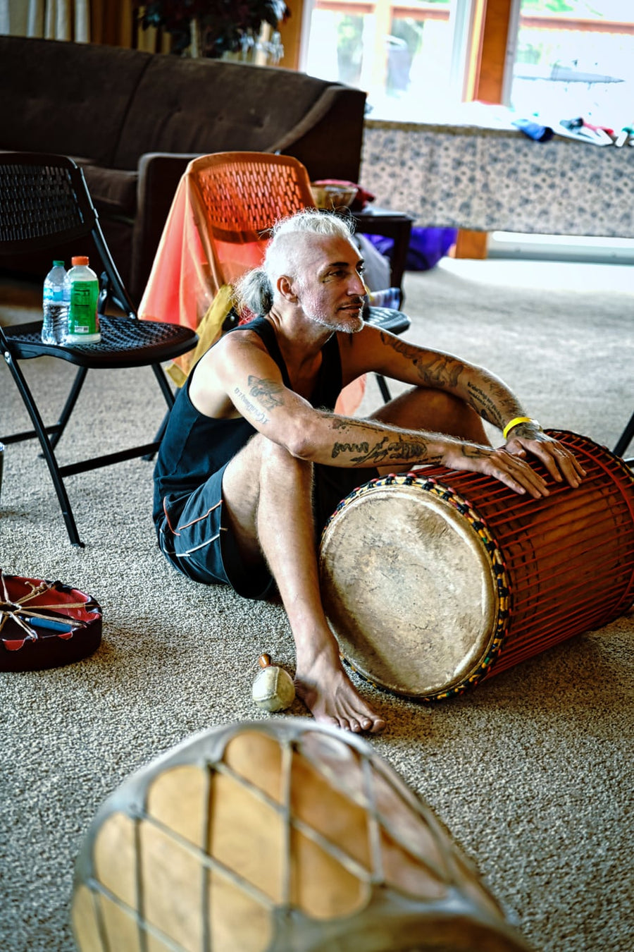 A djembe on the floor