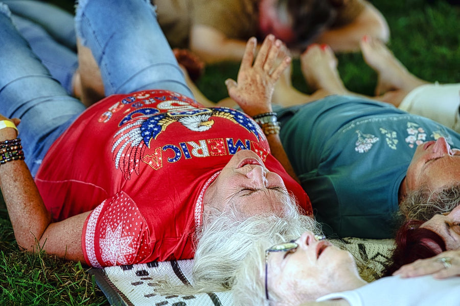 Hands laid on during the breath