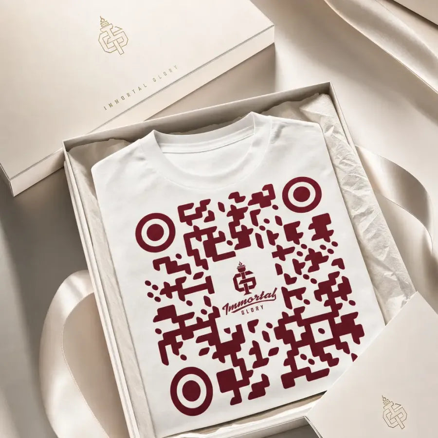 Portal tee — White / Red — alternate view