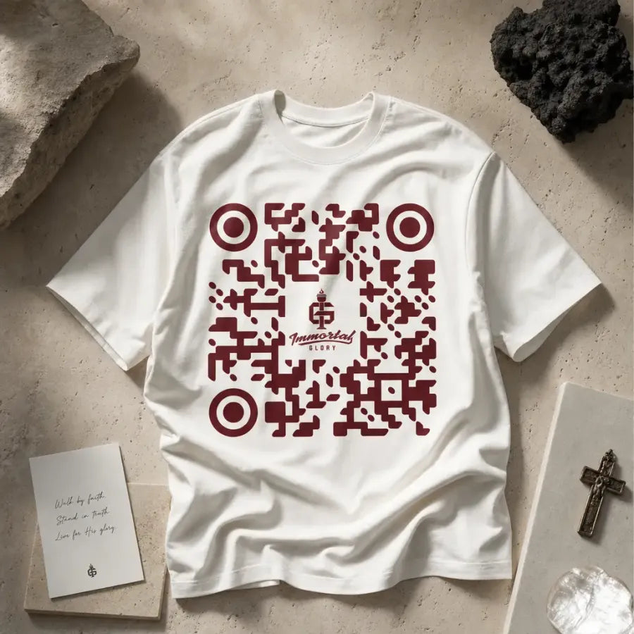 Portal tee — White / Red
