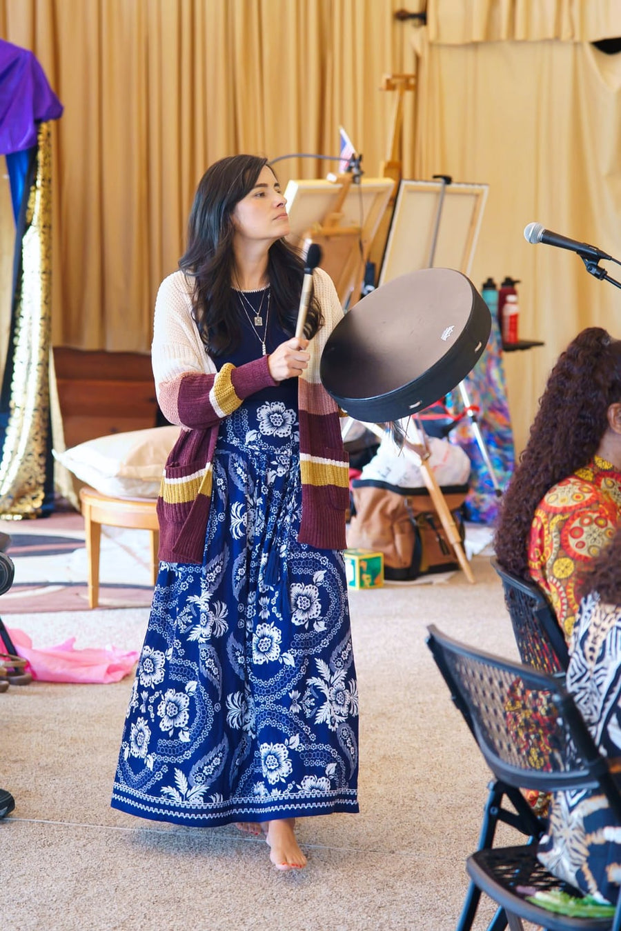 Frame drum lifted, mid song