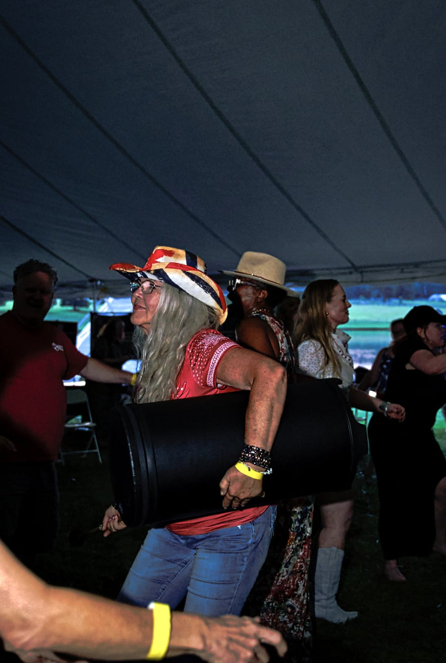 Carrying the drum into the dance