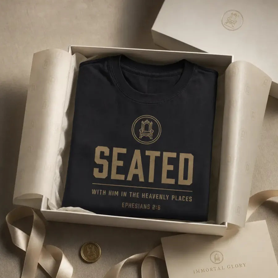 Seated tee — Black / Bronze — alternate view