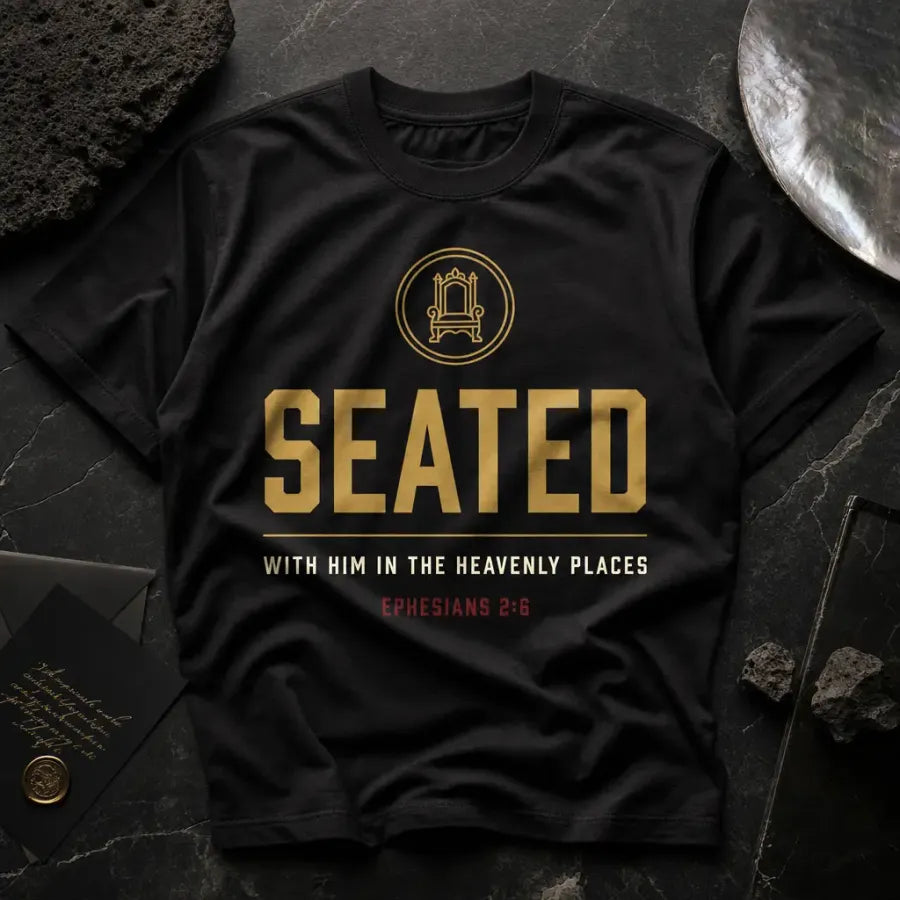 Seated tee — Black / Gold